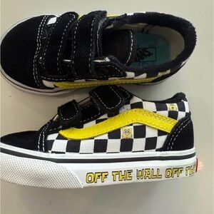 Vans Kids SpongeBob Checkerboard Black and Yellow Sneakers